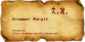 Kremmer Margit névjegykártya